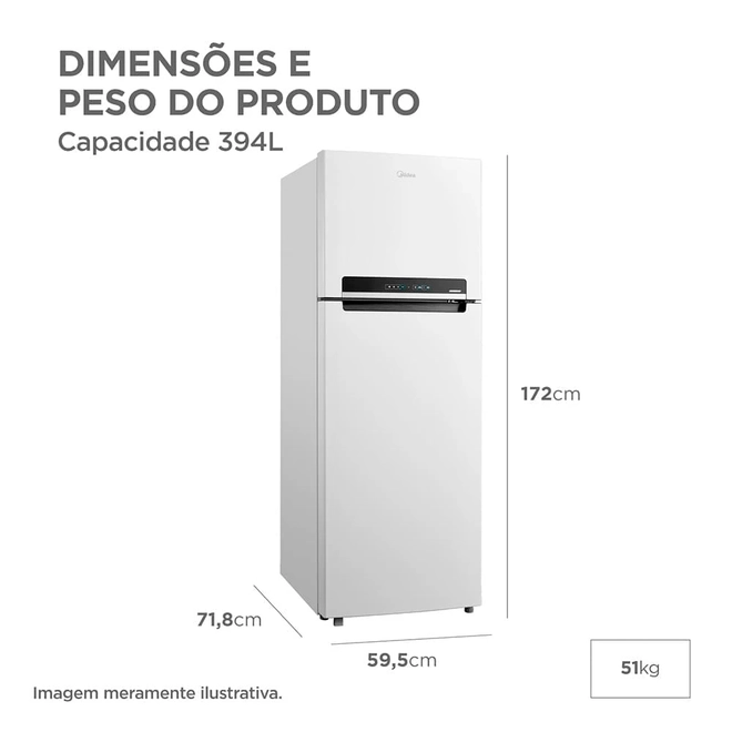 Geladeira Midea Frost Free Duplex 394L MD-RT533EVD012 - Solar Magazine