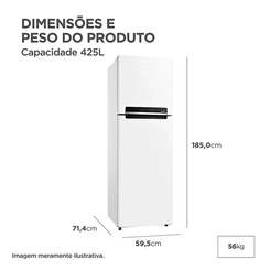 Geladeira Frost Free Midea Duplex 425L  Bivolt MDRT572EVD013