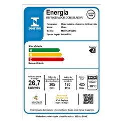 Geladeira Frost Free Midea Duplex 425L  Bivolt MDRT572EVD013