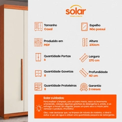 Guarda-Roupa Casal Aramóveis Canadá 6 Portas 8 Gavetas