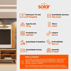 Rack e Painel DJ Móveis Mark para TV até 65"