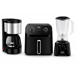 Kit Cozinha Arno 3 em 1: Air Fryer, Cafeteira e Liquidificador