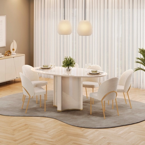 Conjunto Mesa de Jantar Chanel com 6 Cadeiras Lizy