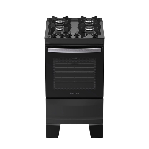 Fogão Atlas Agile Glass 4 Bocas Preto