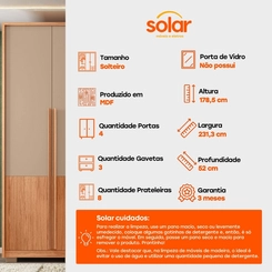 Guarda-Roupa Caemmun Francis 4 Portas 3 Gavetas