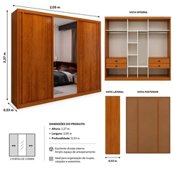 Guarda-Roupa Bom Pastor Havall 3 Portas 4 Gavetas