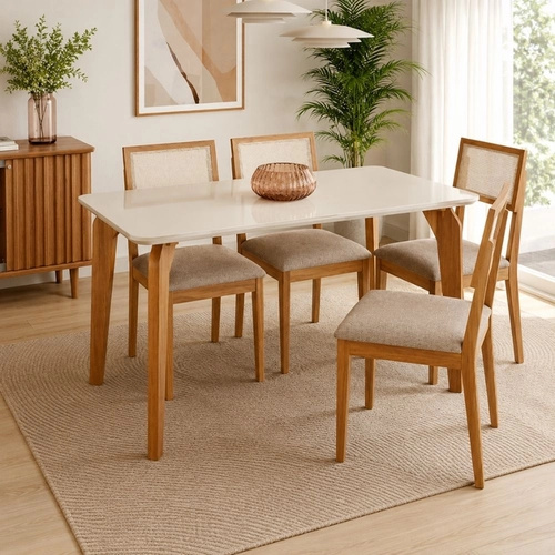 Conjunto Mesa Cimol Papaia com 4 Cadeiras
