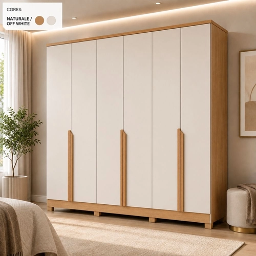 Guarda-Roupa Bianchi Bianca 6 Portas 6 Gavetas