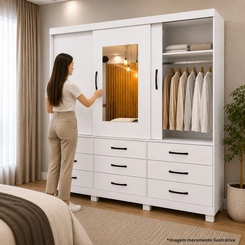 Guarda-Roupa Bianchi Athenas 3 Portas 9 Gavetas