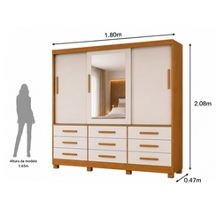 Guarda-Roupa Bianchi Athenas 3 Portas 9 Gavetas