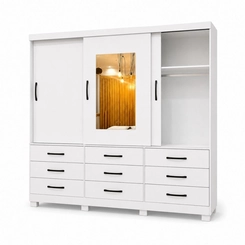 Guarda-Roupa Bianchi Athenas 3 Portas 9 Gavetas