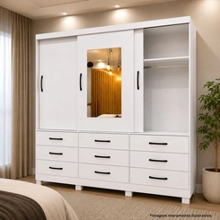 Guarda-Roupa Bianchi Athenas 3 Portas 9 Gavetas
