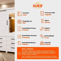 Guarda-Roupa Bianchi Athenas 3 Portas 9 Gavetas