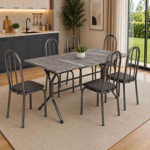 Conjunto Mesa Teixeira Ubatuba 6 Cadeiras 140cm 8687757112