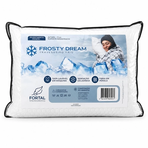 Travesseiro Fortal Frosty Dream 50x70 Fibra Pérola