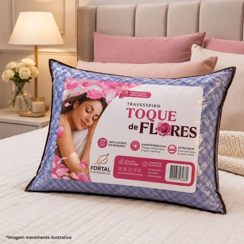 Travesseiro Fortal Toque de Flores 50x70 Extra Macio