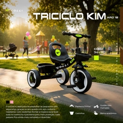 Triciclo Infantil Colli Kim com Duplo Cesto