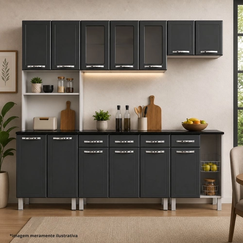 Cozinha Completa Modulada Telasul Esmeralda