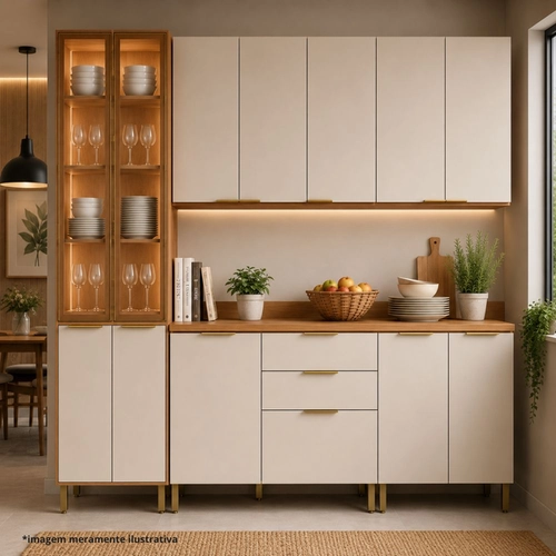 Cozinha Completa Modulada Telasul Lumina 5 Módulos