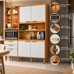Cozinha Poliman Rebeca 7 Portas 2 Gavetas MDF