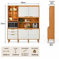 Cozinha Poliman Rebeca 7 Portas 2 Gavetas MDF