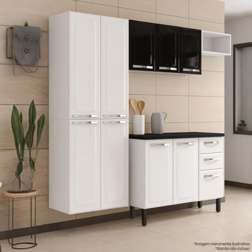 Armário de Cozinha Modulada Itatiaia Rose 7 Portas e Nicho