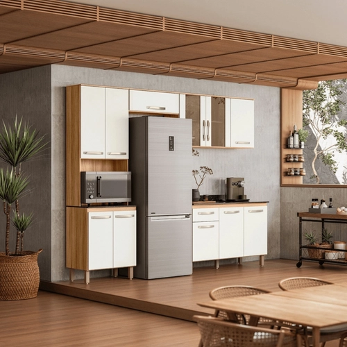 Armário de Cozinha Modulada Completa Nicioli Fit 11 Portas 1 Gaveta