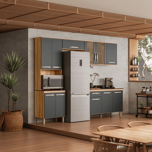 Armário de Cozinha Modulada Completa Nicioli Fit 11 Portas 1 Gaveta