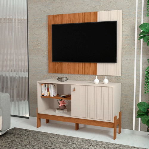 Painel Para TV 50" e Bancada Mobler Wood